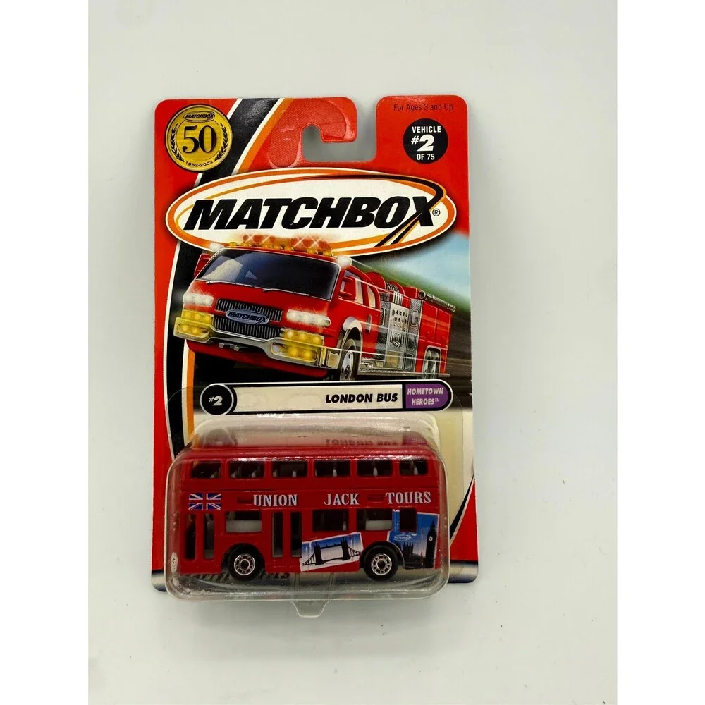 Vintage 2002 Matchbox 50th Anniversary London Bus Union Jack Tours #2 NIP